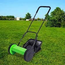 Hand Lawn Mower, 2.6~6.4cm Cutting Height Adjustment, 16inch Steel Blade