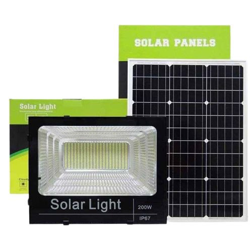 Solar Light 200 Watt Solar Outdoor Floodlight With An Inbuilt Battery Comes With A Solar Panel